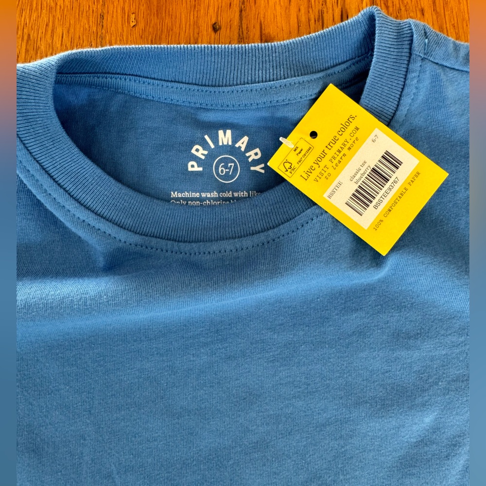 Primary Classic Tee in Blueberry NWT size 6-7 - Picture 2 of 4